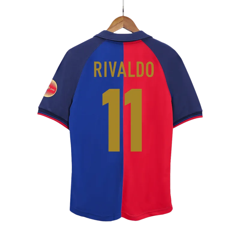 Vintage Soccer Jersey RIVALDO #11 Barcelona Home 1999/00   100th Anniversary