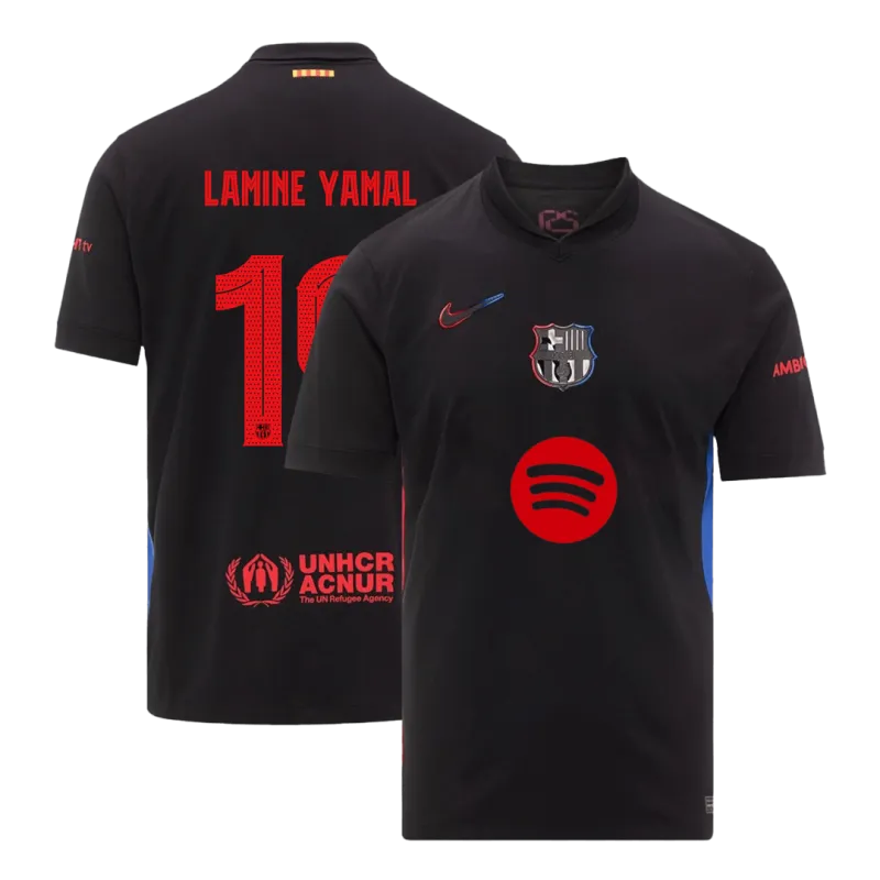LAMINE YAMAL #19 Barcelona Away Soccer Jersey 2024/25   UCL (Spotify Logo Without Text)