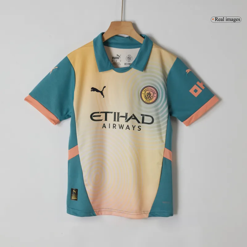 Manchester City Fourth Away Kids Soccer Jerseys Kit 2024/25- Definitely City (UCL)
