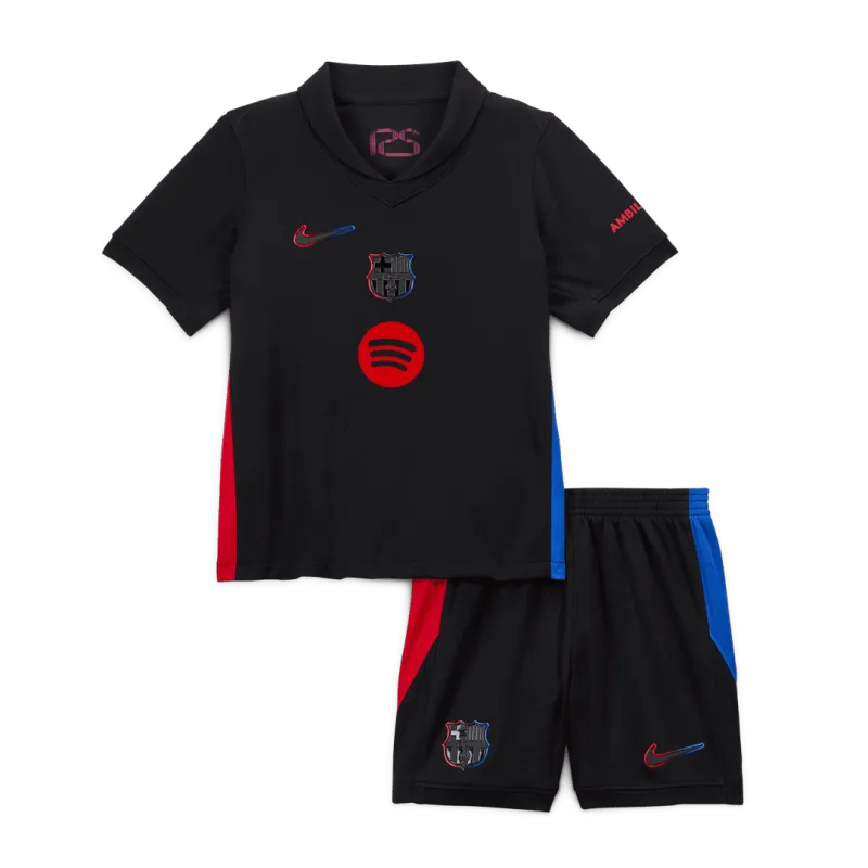 Barcelona Away Kids Soccer Jerseys Kit 2024/25   Spotify Logo Without Text