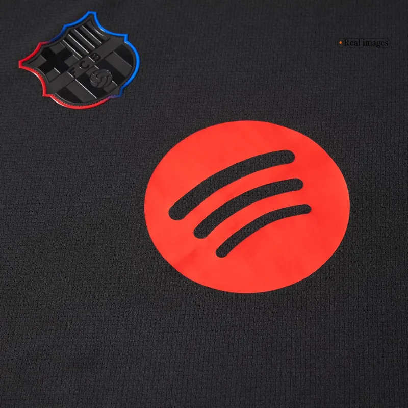 RAPHINHA #11 Barcelona Away Authentic Soccer Jersey 2024/25   UCL (Spotify Logo Without Text)