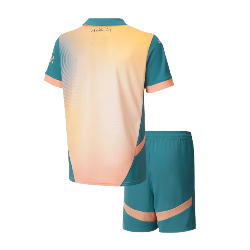 Manchester City Fourth Away Kids Soccer Jerseys Kit 2024/25- Definitely City (UCL)