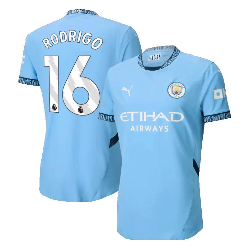 RODRIGO #16 Manchester City Home Authentic Soccer Jersey 2024/25