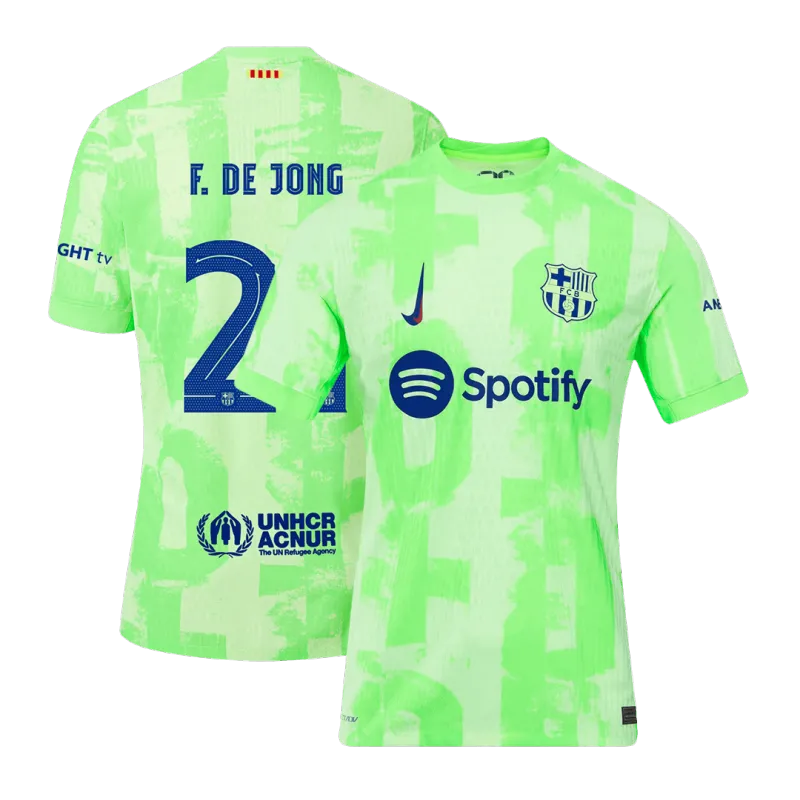 F.DE JONG #21 Barcelona Third Away Authentic Soccer Jersey 2024/25   UCL