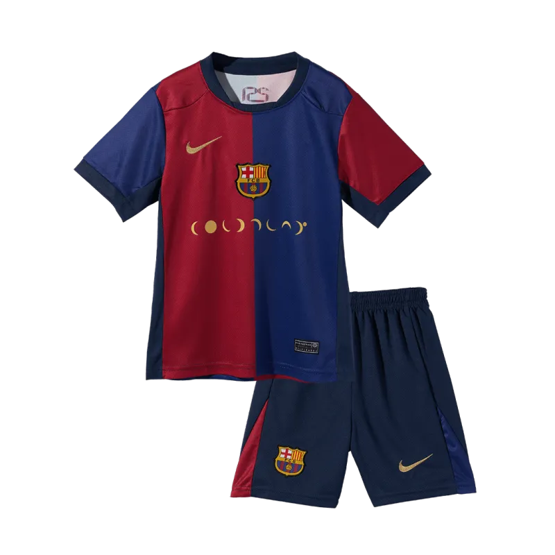Barcelona Home Kids Soccer Jerseys Kit 2024/25   COLDPLAY