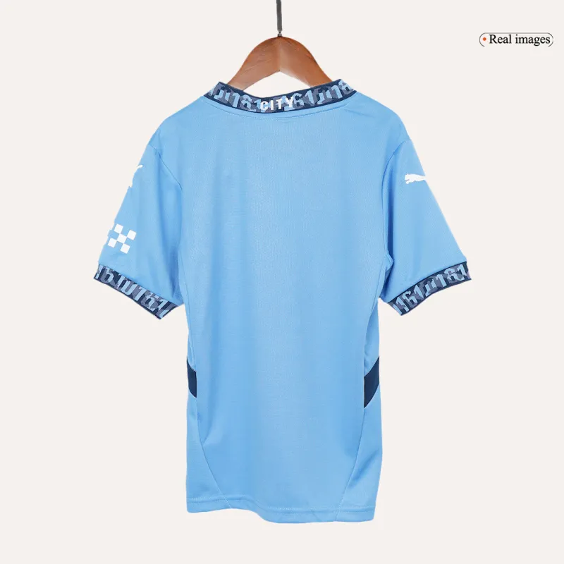 Manchester City Home Kids Soccer Jerseys Kit 2024/25