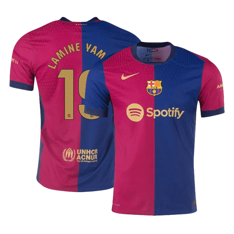 LAMINE YAMAL #19 Barcelona Home Authentic Soccer Jersey 2024/25