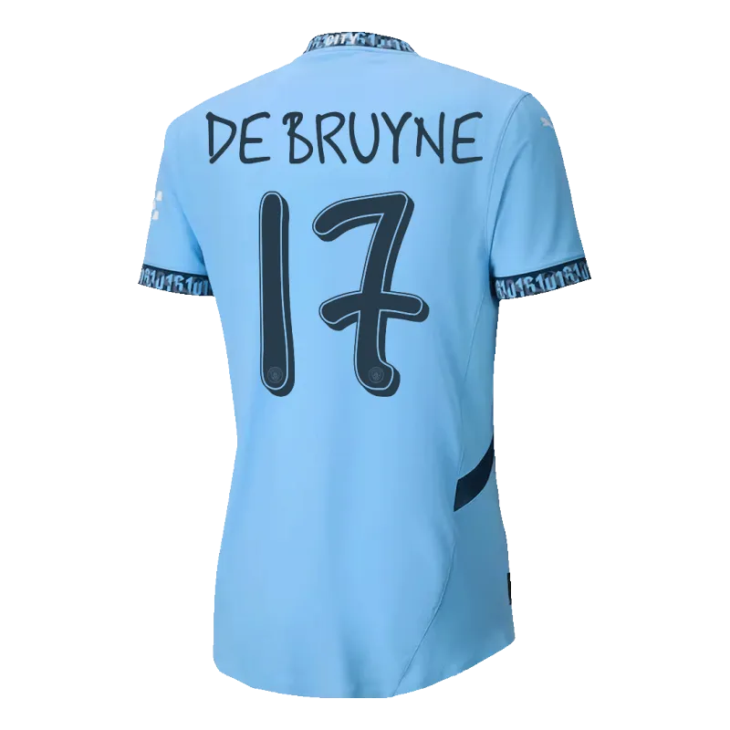 DE BRUYNE #17 Manchester City Home Authentic Soccer Jersey 2024/25   UCL