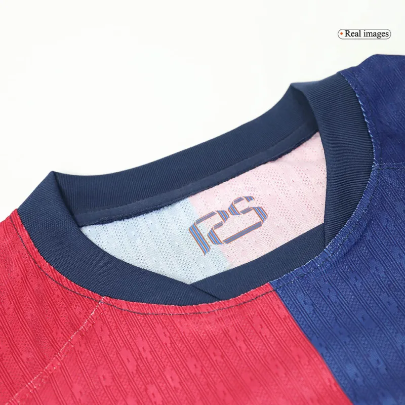 F.DE JONG #21 Barcelona Home Authentic Soccer Jersey 2024/25   Spotify Logo Without Text