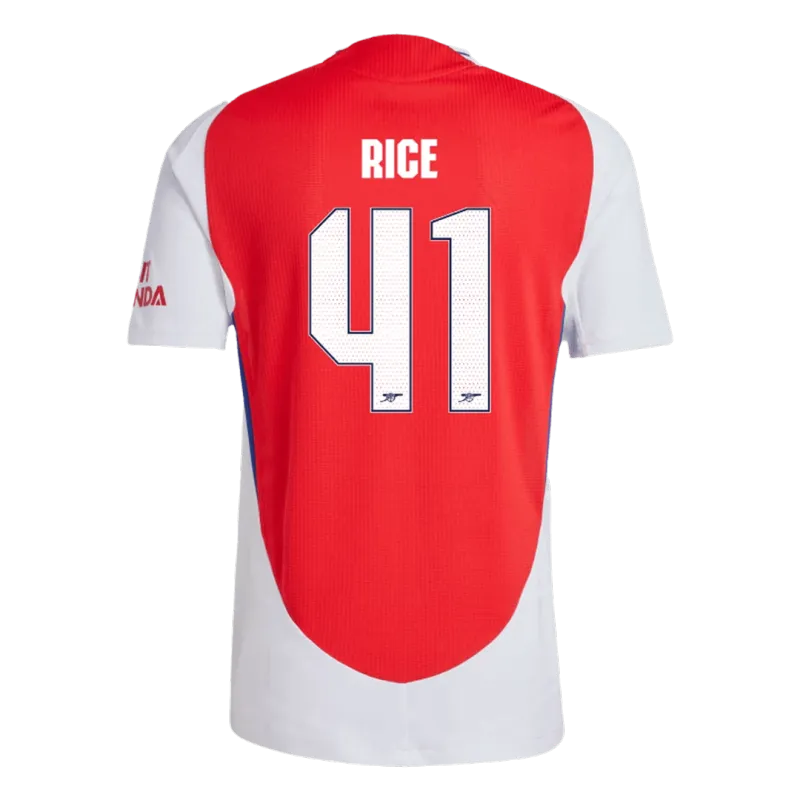 RICE #41 Arsenal Home Authentic Soccer Jersey 2024/25   UCL