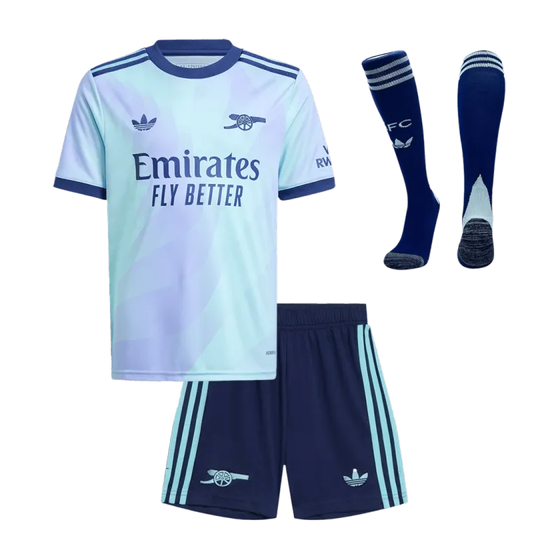 Arsenal Third Away Kids Soccer Jerseys Full Kit 2024/25