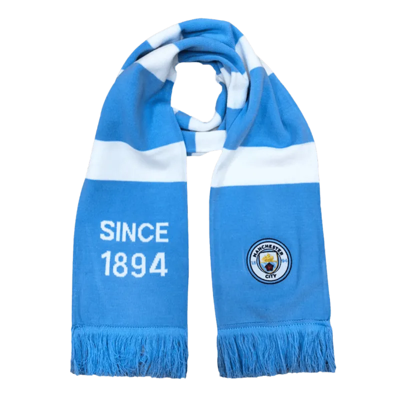 Manchester City Soccer knitting Scarf Blue White
