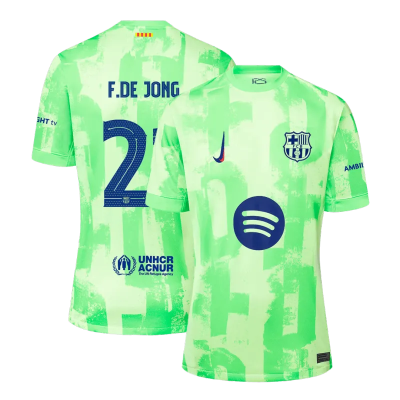 F.DE JONG #21 Barcelona Third Away Soccer Jersey 2024/25   UCL(Spotify Logo Without Text)
