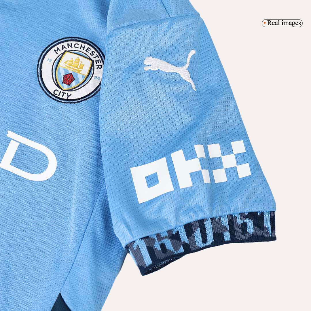 Manchester City Home Kids Soccer Jerseys Kit 2024/25