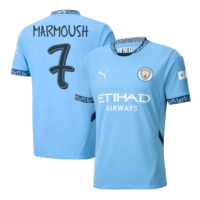 MARMOUSH #7 Manchester City Home Soccer Jersey 2024/25   UCL