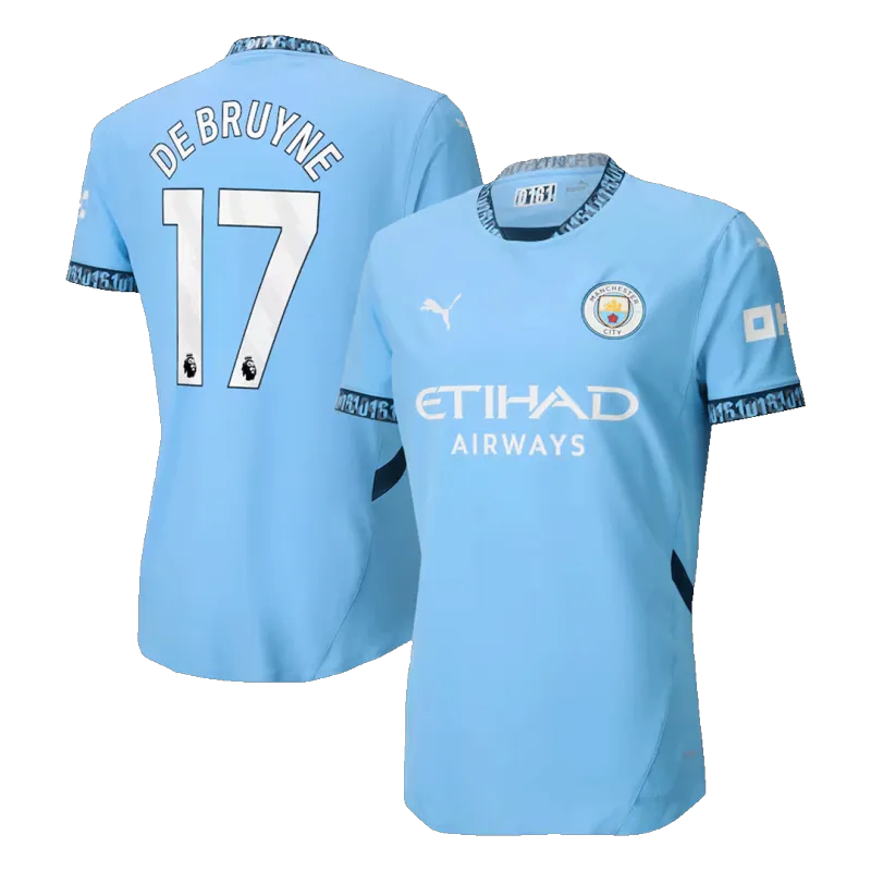DE BRUYNE #17 Manchester City Home Authentic Soccer Jersey 2024/25