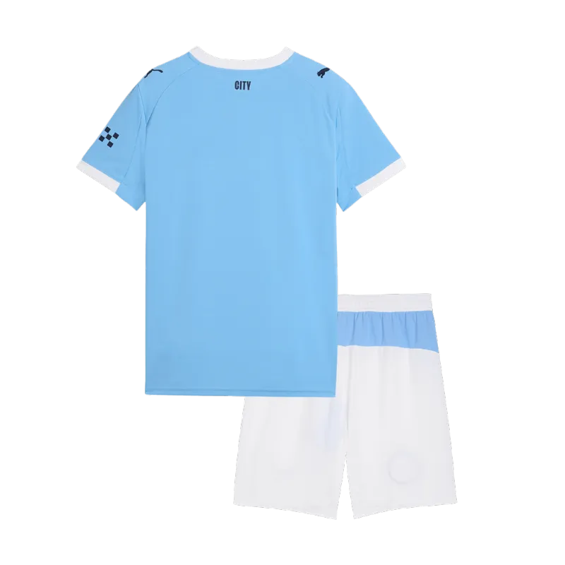 Manchester City Home Kids Soccer Jerseys Kit 2025/26