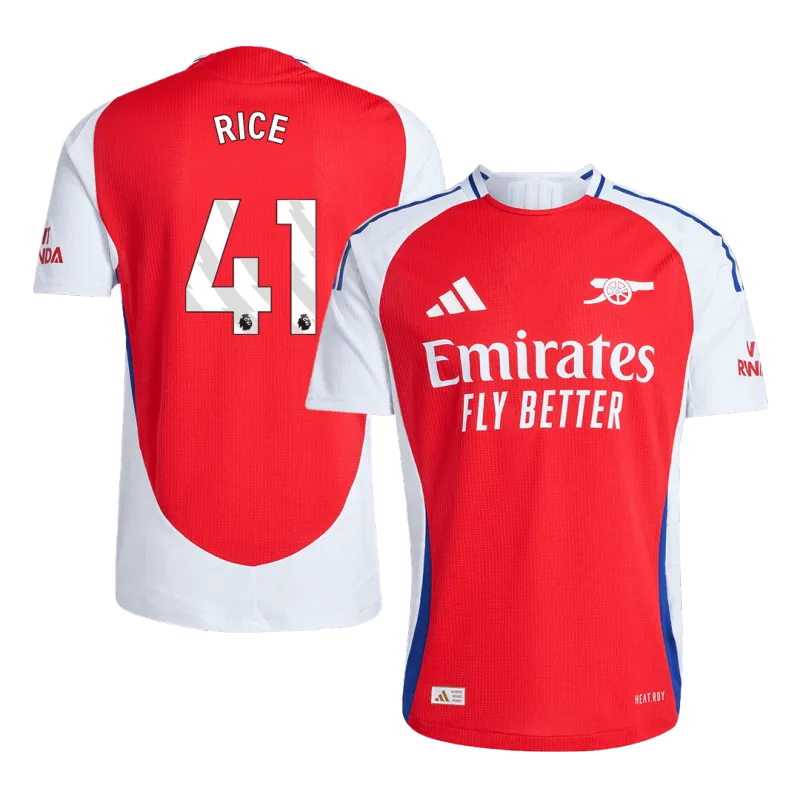 RICE #41 Arsenal Home Authentic Soccer Jersey 2024/25