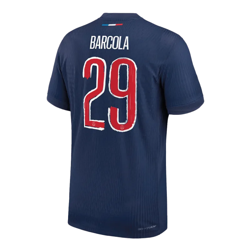 BARCOLA #29 PSG Home Authentic Soccer Jersey 2024/25   UCL