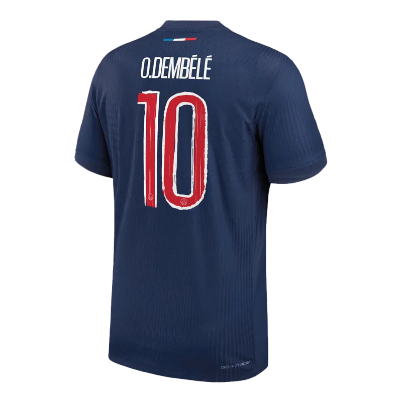 O.DEMBÉLÉ #10 PSG Home Authentic Soccer Jersey 2024/25   UCL