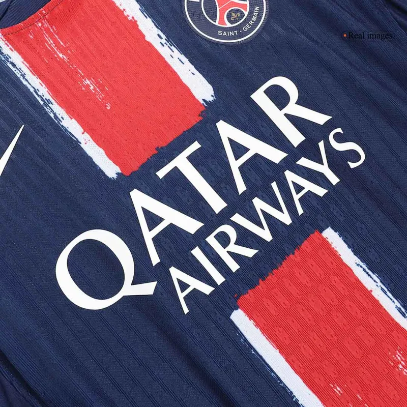CHAMPIONS #25 PSG Home Authentic Soccer Jersey 2024/25   CHAMPIONS OF EUROPE