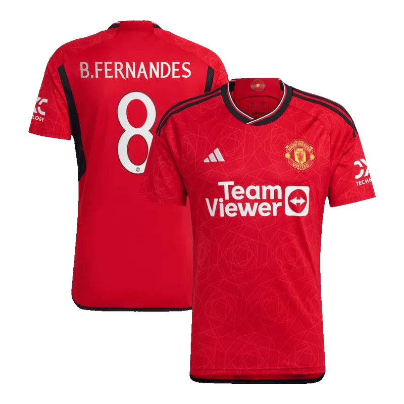 B.FERNANDES #8 Manchester United Home Jersey 2023/24   UCL