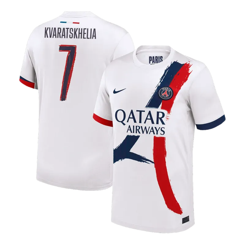 KVARATSKHELIA #7 PSG Away Soccer Jersey 2024/25   UCL