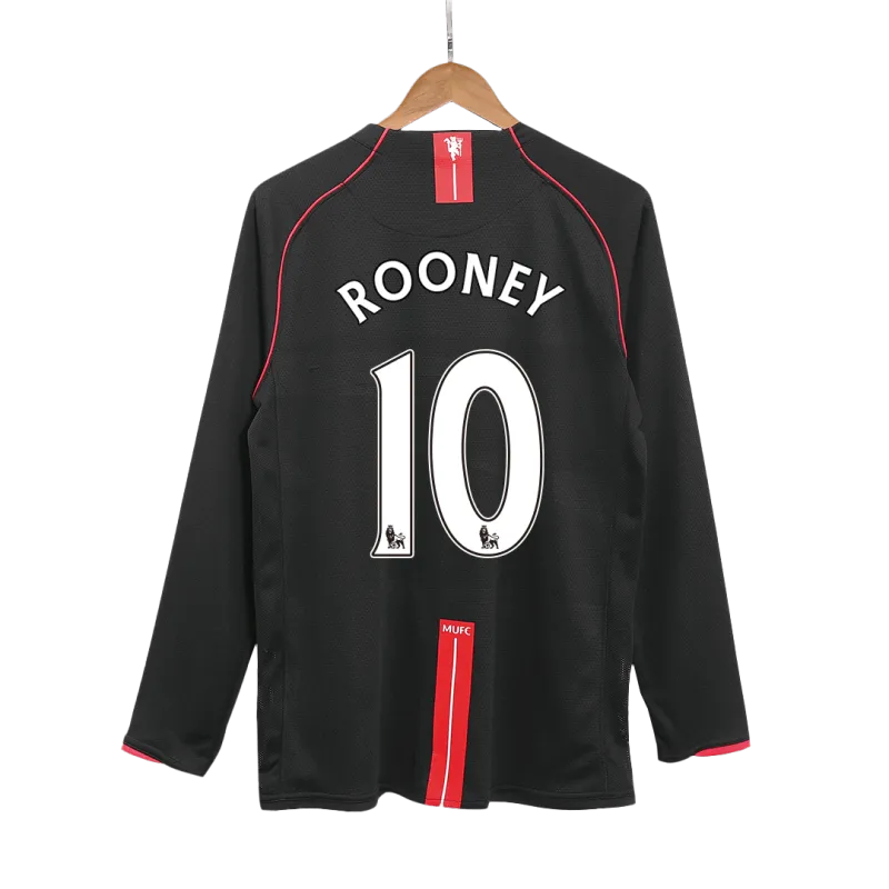 Vintage Soccer Jersey ROONEY #10 Manchester United Away Long Sleeve 2007/08