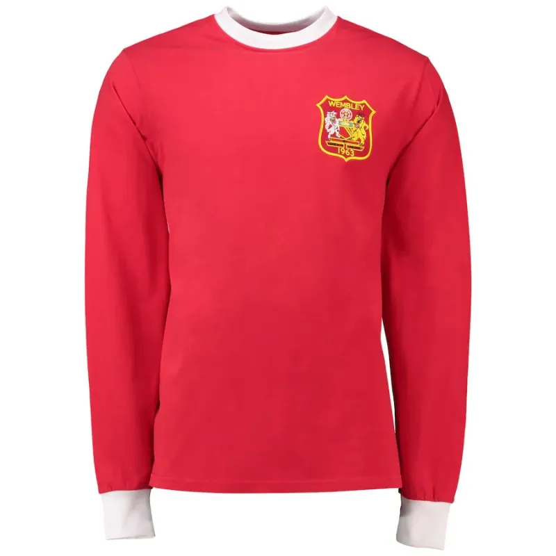 Vintage Soccer Jersey Manchester United Long Sleeve 1963   FA Cup Final