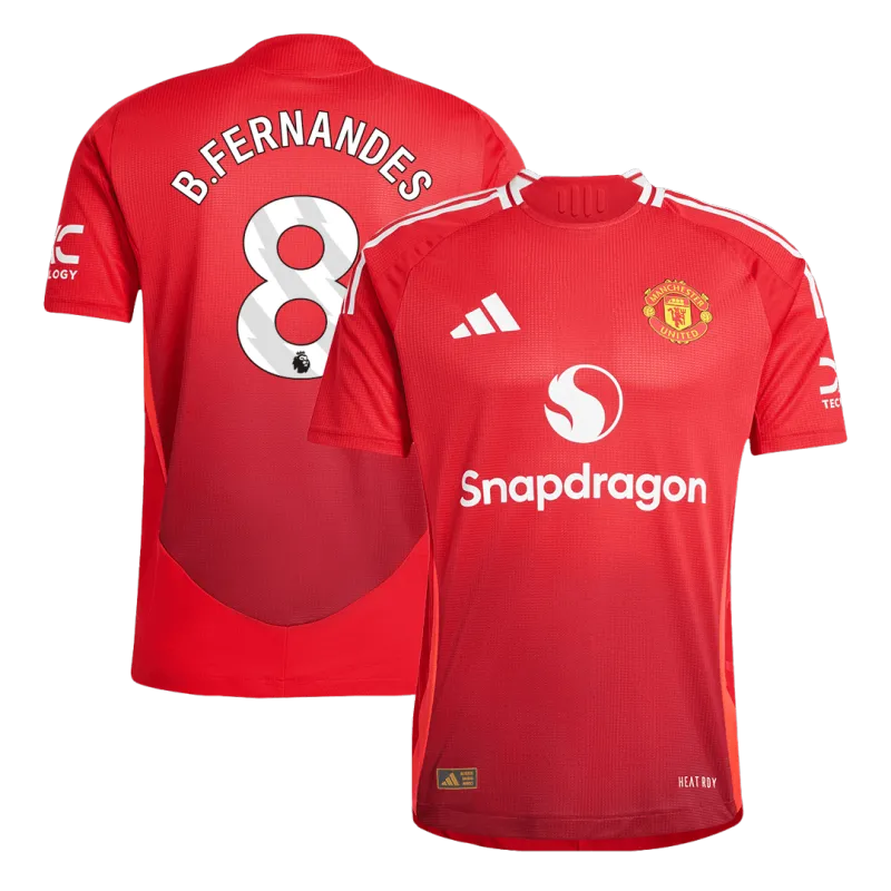 B.FERNANDES #8 Manchester United Home Authentic Soccer Jersey 2024/25
