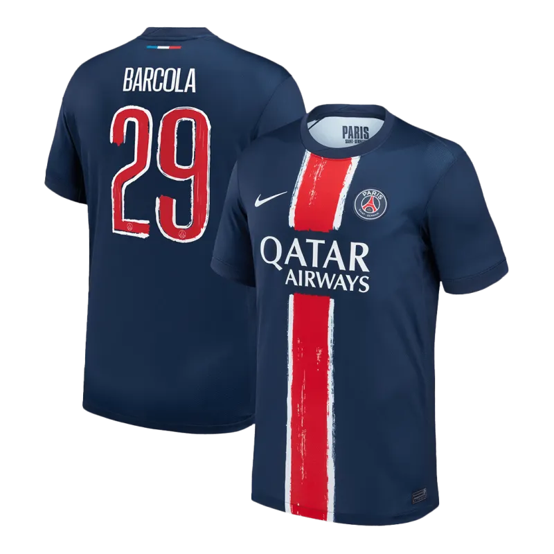 BARCOLA #29 PSG Home Soccer Jersey 2024/25 -UCL