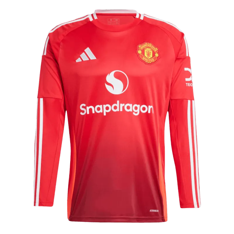 Manchester United Home Long Sleeve Soccer Jersey 2024/25