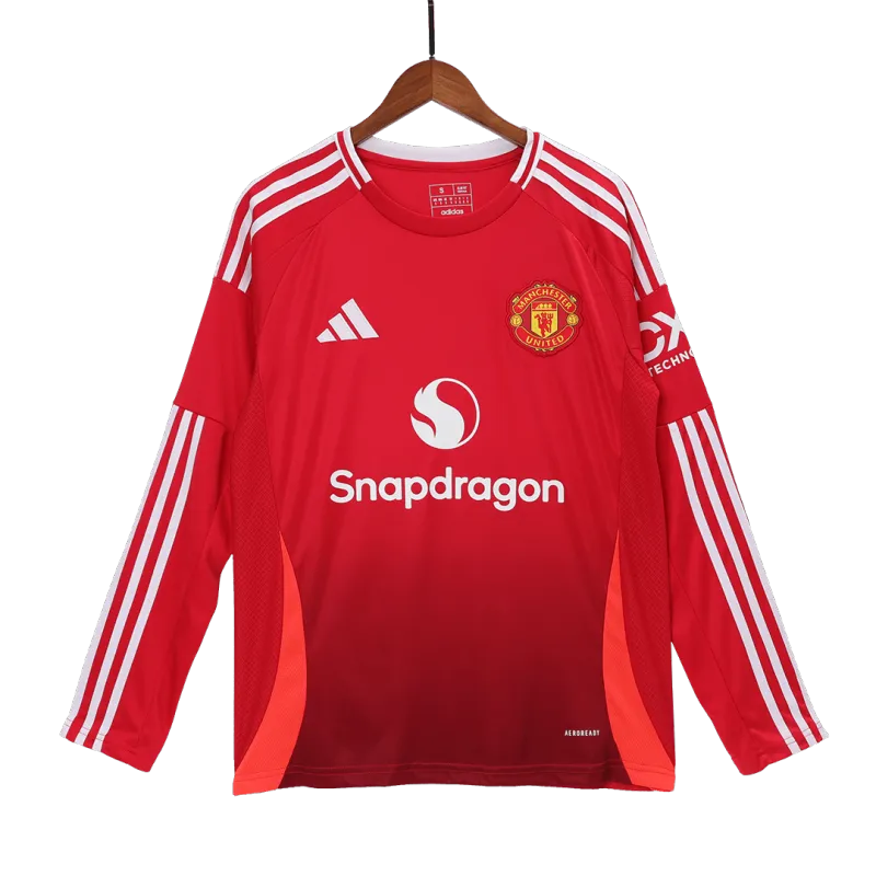 Manchester United Home Long Sleeve Soccer Jersey 2024/25