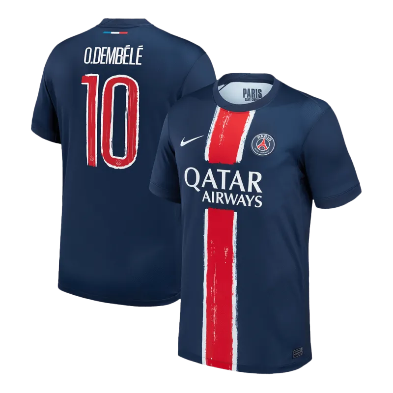 O.DEMBÉLÉ #10 PSG Home Soccer Jersey 2024/25 -UCL