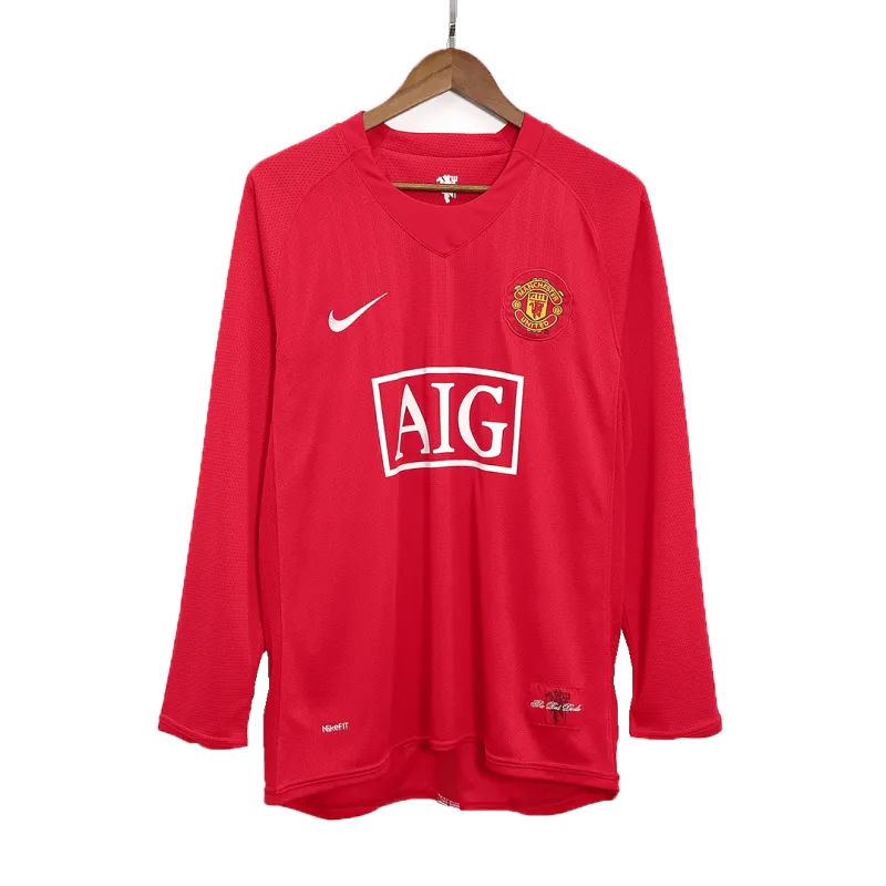 Vintage Soccer Jersey SCHOLES #18 Manchester United Home Long Sleeve 2007/08