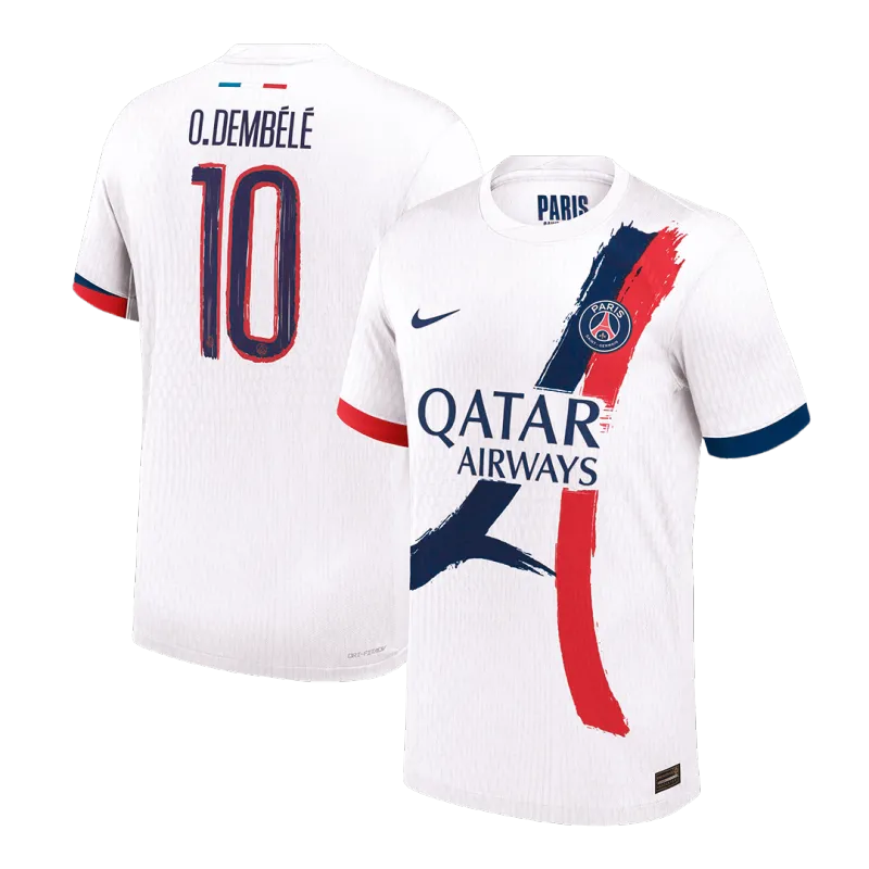 O.DEMBÉLÉ #10 PSG Away Authentic Soccer Jersey 2024/25   UCL