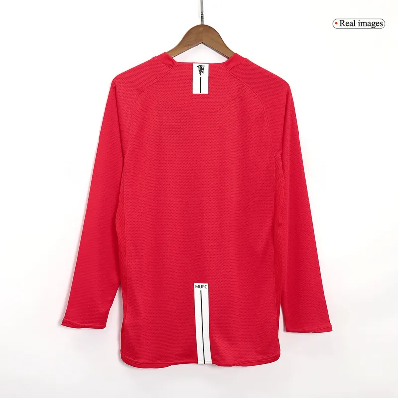 Vintage Soccer Jersey Manchester United Home Long Sleeve 2007/08