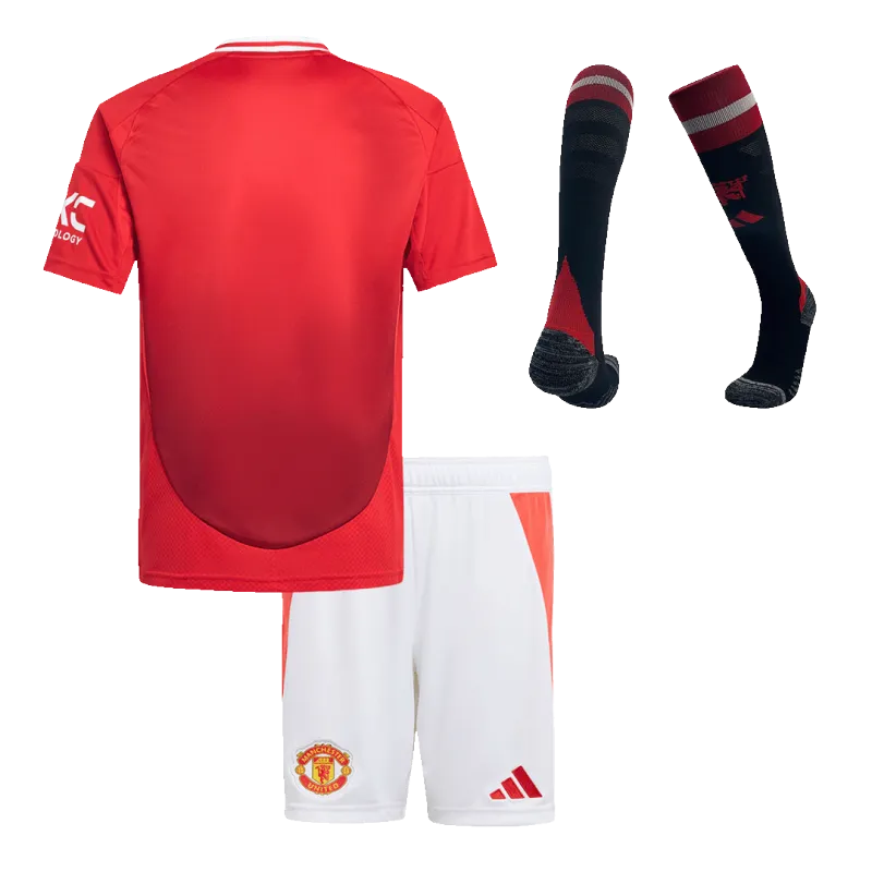 Manchester United Home Kids Soccer Jerseys Full Kit 2024/25