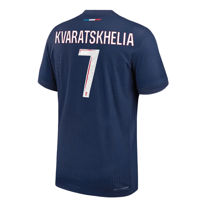 KVARATSKHELIA #7 PSG Home Authentic Soccer Jersey 2024/25