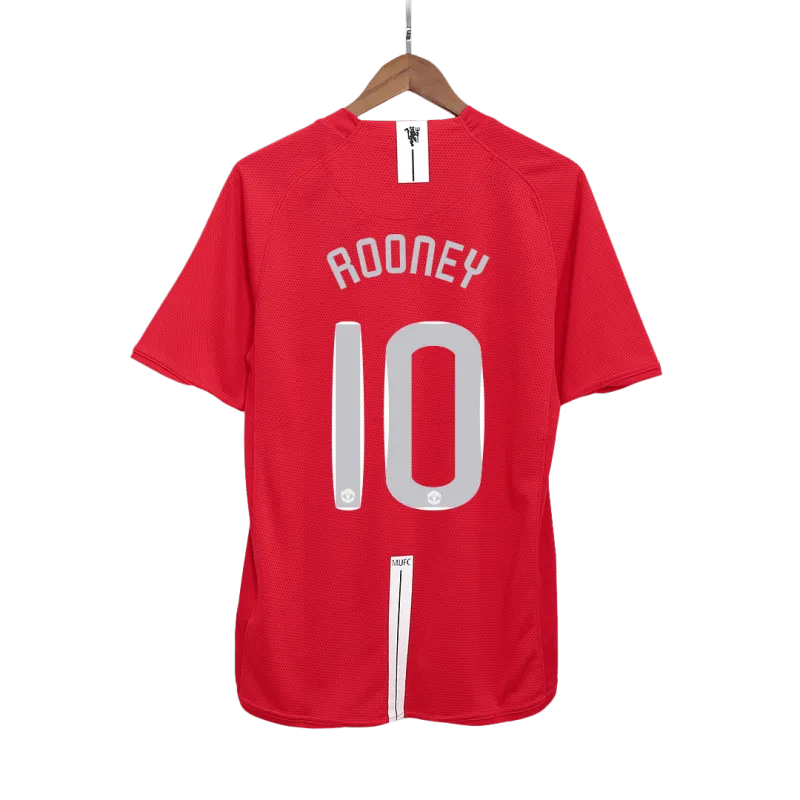 Vintage Soccer Jersey ROONEY #10 Manchester United Home 2007/08   UCL Final