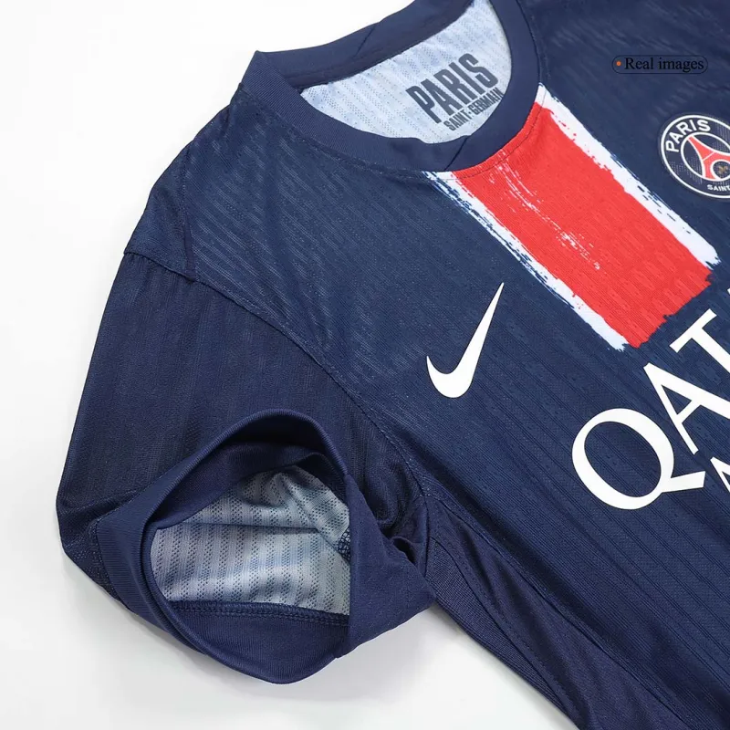 CHAMPIONS #25 PSG Home Authentic Soccer Jersey 2024/25   CHAMPIONS OF EUROPE