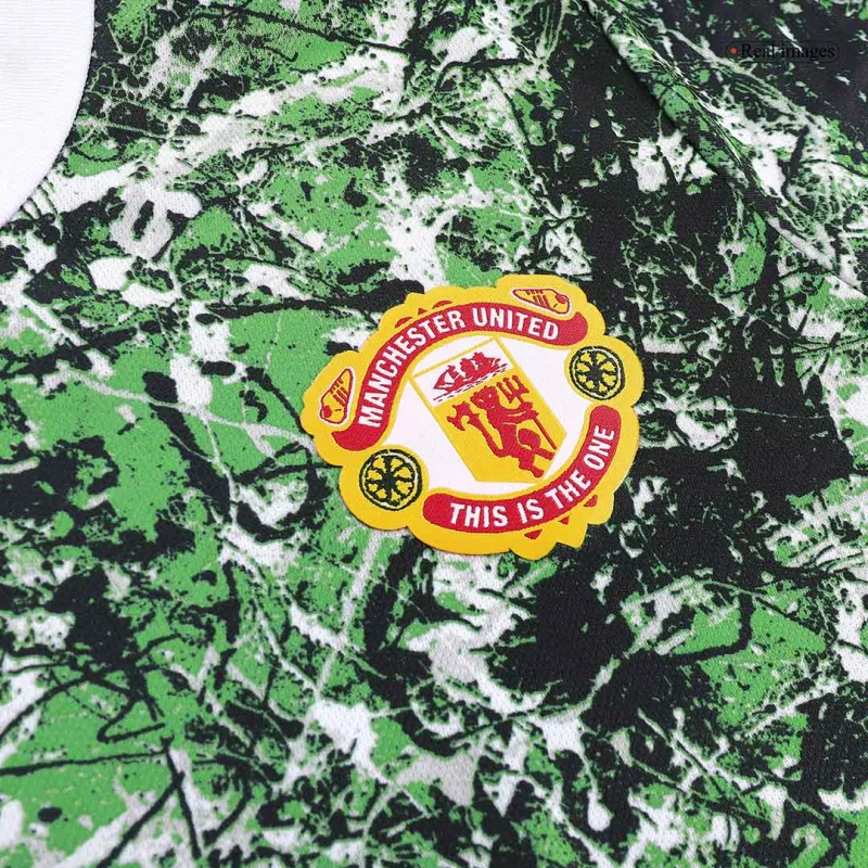 Manchester United X Stone Roses Pre-Match Soccer Jersey 2023/24 Green