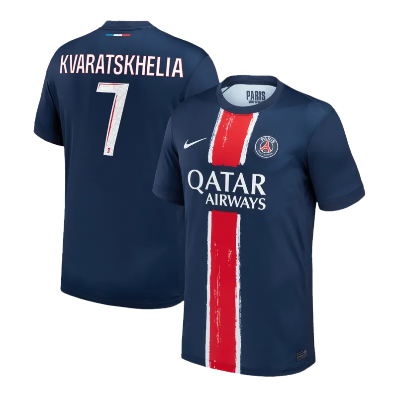 KVARATSKHELIA #7 PSG Home Soccer Jersey 2024/25