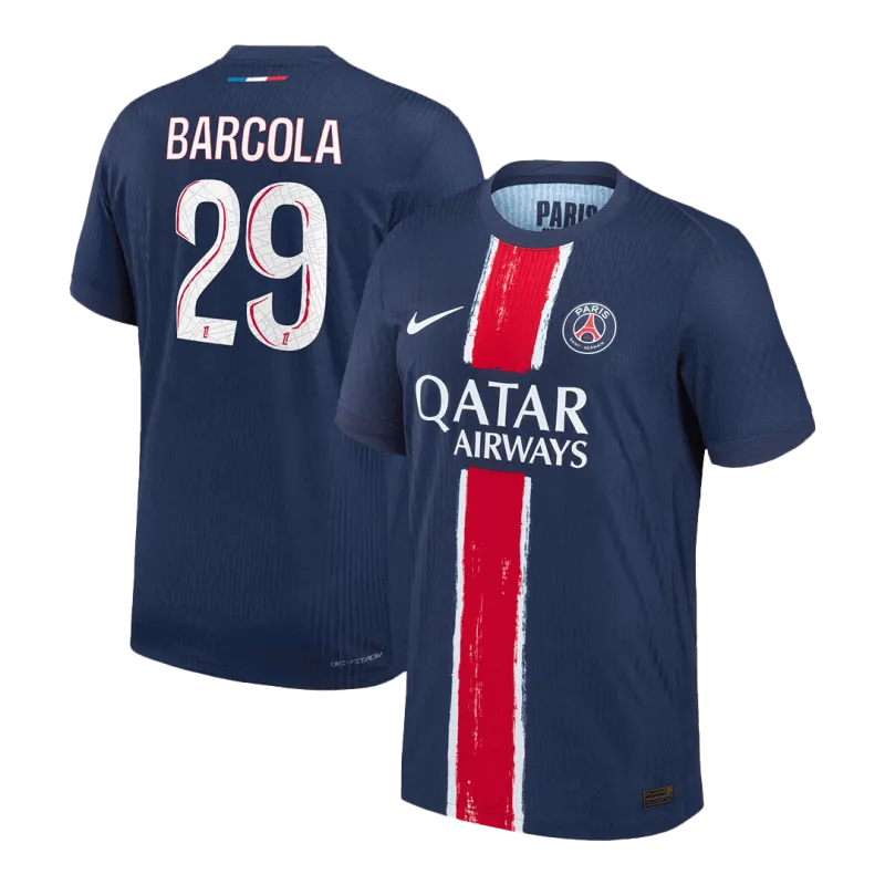 BARCOLA #29 PSG Home Authentic Soccer Jersey 2024/25