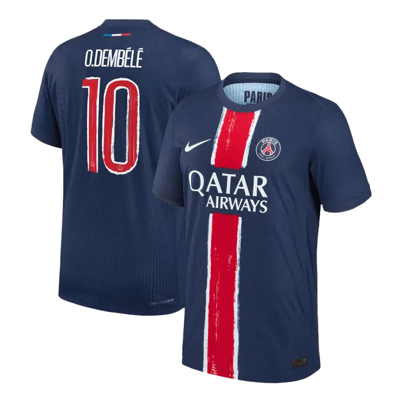 O.DEMBÉLÉ #10 PSG Home Authentic Soccer Jersey 2024/25   UCL