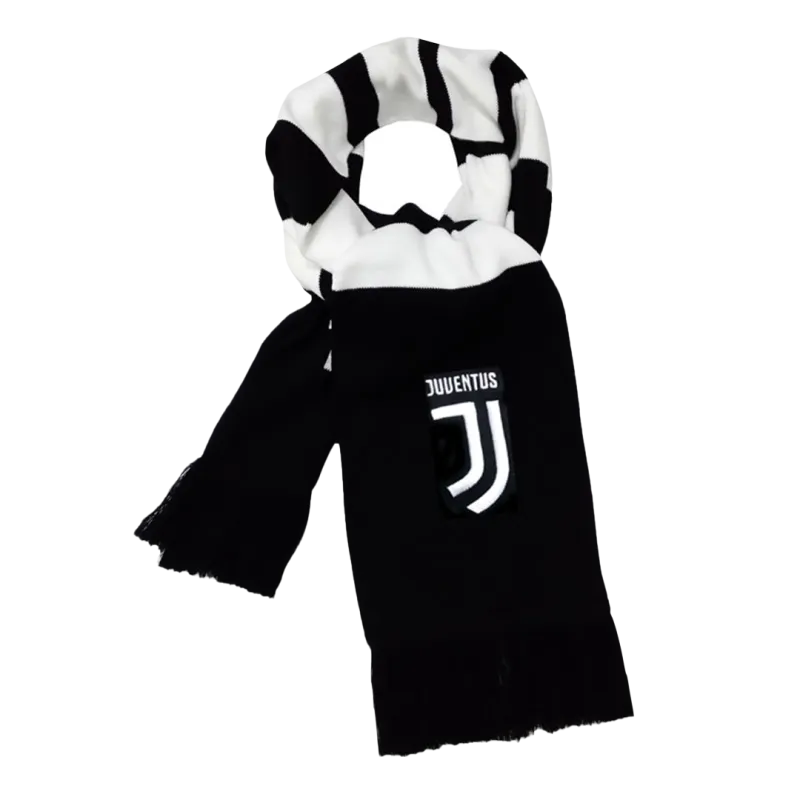 Juventus Soccer knitting Scarf Black White