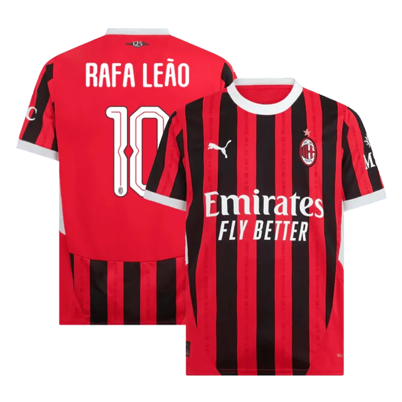 RAFA LEÃO #10 AC Milan Home Soccer Jersey 2024/25   UCL