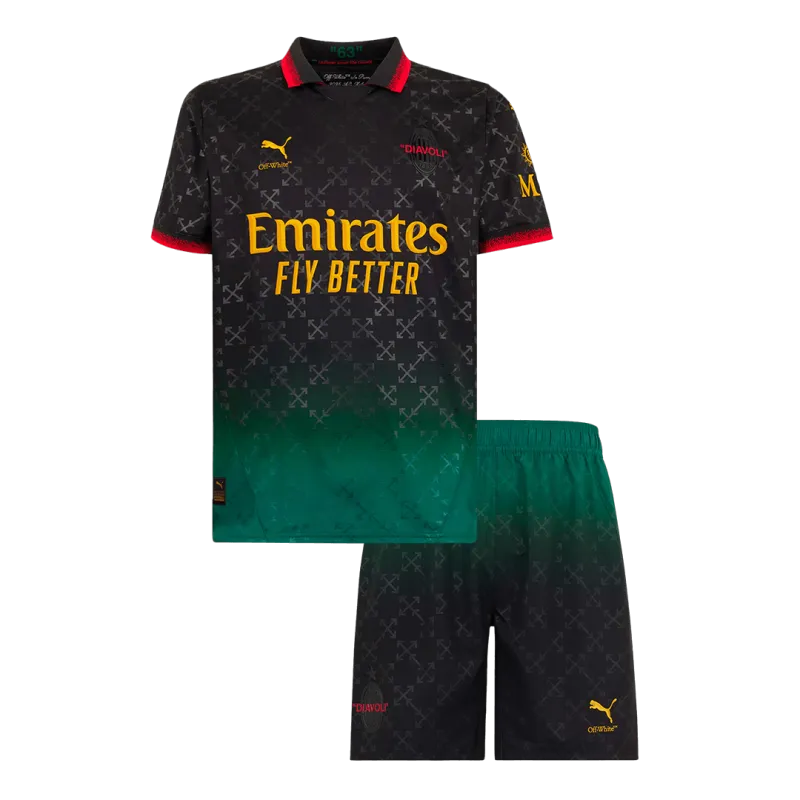 AC Milan Fourth Away Kids Soccer Jerseys Kit 2024/25