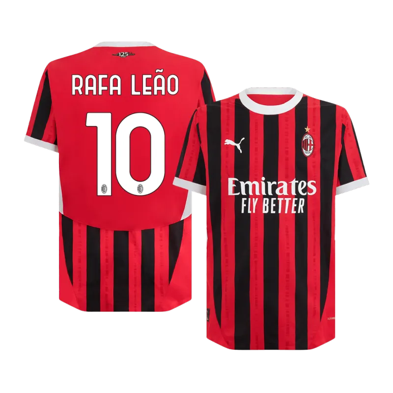 RAFA LEÃO #10 AC Milan Home Authentic Soccer Jersey 2024/25
