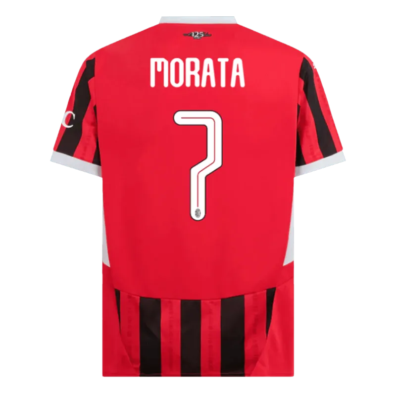 MORATA #7 AC Milan Home Soccer Jersey 2024/25   UCL